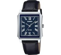 Casio MTP-B190 Series Standard Analog Men's Wristwatch, Overseas Model, Navy/Black Leather MTP-B190L-2BV