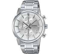 Casio MTP-E510 Series Standard Men's Watch, 1/10 Second Chronograph, Quartz, International Model, Silver MTP-E510D-7AV, Bracelet Type