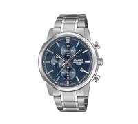 Casio MTP-E510D-2A2VDF Men's Chronograph Watch 42mm Case, Stainless Steel Bracelet Watch, Blue Dial, Quartz Movement, Stopwatch, Date Display, 50 Metres Water Resistant