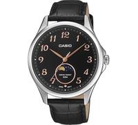 Casio MTP-M110 Series Standard Moon Phase Analog Men's Wrist Watch, Black Leather/Black Round MTP-M110L-1AV
