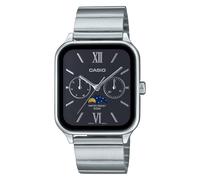 CASIO MTP-M305D-1A2VDF MENS SILVER LUNAR ANA CHRONO BLACK SILVER MOON DIAL WATCH