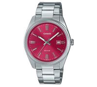 Casio MTP Series Analogue Quartz (38.5mm) Cherry Red Sunray Dial