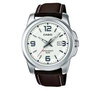 Casio MTP Series Analogue Quartz (44.9mm) White Dial / Brown MTP-1314PL-7AVEF