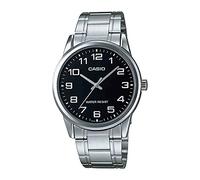 Casio #MTP-V001D-1B Men's Standard Stainless Steel Easy Reader Black Dial Watch