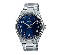 Casio MTP-V005D-2B4 Men's Standard Stainless Steel Blue Easy Reader Dial Analog Watch
