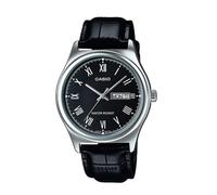 Casio MTP-V006L-1B Mens Watch Enticer Black Leather Strap Analog Dial Day Date