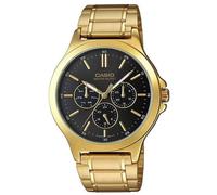 Casio Mtp-v300g-1audf Men's Watch - Gold Stainless Steel, Black Dial, Chronograph