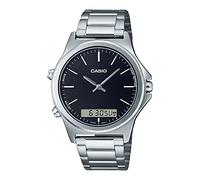 Casio MTP-VC01D-1E Men's Stainless Steel Black Dial Analog Digital Dual Time Zone Watch