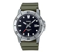 Casio MTP-VD01-3EV Men's Enticer Green Resin Band Black Dial Sporty 50M WR Analog Watch