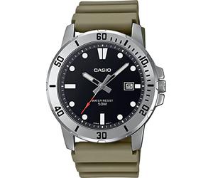 Casio MTP-VD01 Series Standard Analog Quartz Men's Wristwatch, Military, Olive MTP-VD01-3EV