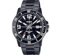 Casio MTP-VD01B-1BV Men's Enticer Black IP Stainless Steel Black Dial Casual Analog Sporty Watch, Black, Quartz Movement