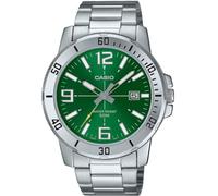 Casio MTP-VD01D-3BV Men's Enticer Stainless Steel Green Dial Casual Analog Sporty Watch, Green