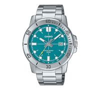 Casio MTP-VD01D-3E2V Men's Enticer Stainless Steel Jade Green Dial Casual Analog Sporty Watch, Green, Modern
