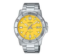 Casio MTP-VD01D-9EV Men's Enticer Stainless Steel Yellow Dial Casual Analog Sporty Watch, Yellow
