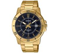 Casio MTP-VD01G-1C Men's Enticer Gold Tone Stainless Steel Black Dial Casual Analog Sporty Watch, black, Classic