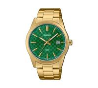 Casio Mtp-vd03g-3audf Men's Analog Watch - Green Dial, Gold-tone Stainless Steel Bracelet