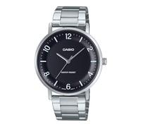 Casio MTP-VT03D-1B Men's Minimalistic Stainless Steel Black Concave-Shaped Dial 3-Hand Analog Watch, black