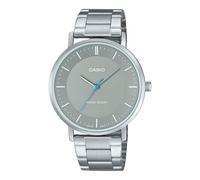 Casio MTP-VT04D-8E Men's Minimalistic Stainless Steel Gray Concave-Shaped Dial 3-Hand Analog Watch, gray