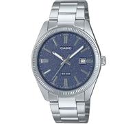 Casio MTP1302DA-2A1V Men's Vintage Classic Stainless Steel Matte Blue Dial Date Analog Watch