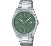Casio MTP1302DA-3AV Men's Vintage Classic Stainless Steel Matte Green Dial Date Analog Watch