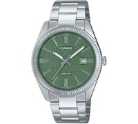 Casio MTP1302DA-3AV Men's Vintage Classic Stainless Steel Matte Green Dial Date Analog Watch