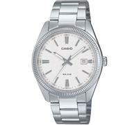 Casio MTP1302DA-7AV Men's Vintage Classic Stainless Steel Matte White Dial Date Analog Watch