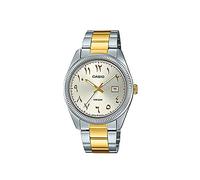 Casio MTP1302SG-7B3V Men's Two Tone Stainless Steel Silver Coptic Numbers Dial 3-Hand Analog Watch