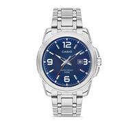 Casio Men's MTP1314D-2AV Silver Stainless-Steel Quartz Watch with Blue Dial