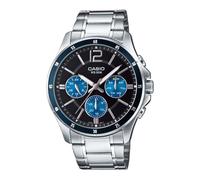 Casio MTP1374D-2AV Men's Standard Stainless Steel Multi-Function Black Dial Watch