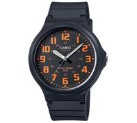 Casio Men's Quartz Watch with Orange Dial and Black Resin Strap - Ref. MW-240-4BVEF