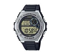 Casio MWD100H Series | Men’s Digital Watch | 1/100 SEC Stopwatch | Countdown Timer | LED Light | 100 Meter Water Resistance | Multi Function Alarm | Auto Calendar | Dual Time | 10 Yr Battery, Black