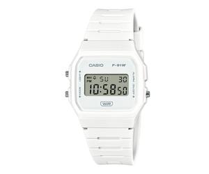 Casio Pop Digital Bio-Based White Resin Strap Quartz F-91WB-7A 100M Unisex Watch