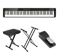 Casio Privia PX-S1100 Digital Piano Bundle - Black | Slim Design, Weighted Keys, Bluetooth Connectivity | Includes Stand, Bench, and Pedal | Perfect for Beginners and Professionals