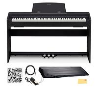 Casio Privia PX770BK 88-Key Digital Piano - Black Bundle with Sustain Pedal, Cover, Cable, Online Piano Lessons, Austin Bazaar Instructional Video and Polishing Cloth