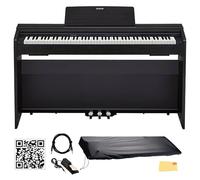 Casio Privia PX870BK 88-Key Digital Piano - Black Bundle with Sustain Pedal, Cover, Cable, Online Piano Lessons, Austin Bazaar Instructional Video and Polishing Cloth