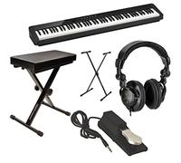 Casio PX-S1100 Privia 88-Key Slim Stage Portable Digital Piano with Bluetooth Adapter, Black Bundle with Studio Headphones, Keyboard Stand, Bench, Sustain Pedal