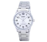 Casio Quartz Analog Stainless Steel White Dial MTP-V001D-7B 30M Mens Watch