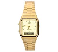 Casio Quarz Gold Tone Alarm Stopwatch White Dial AQ-230GA-9DMQYES Mens Watch