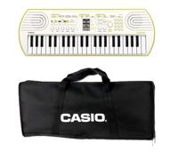 Casio SA-80 44 Key Keyboard, White/Lemon Yellow, with Black Carry Bag
