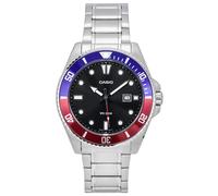 Casio Stainless Steel Black Dial Japan Mov't Quartz MDV-107D-1A3 200M Mens Watch