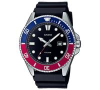Casio Stainless Steel Black Strap Dual Colour Bezel Watch