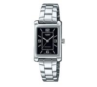 Casio LTP-1234DD-1A Women's Rectangular Standard Classic Stainless Steel Black Dial Dress Watch, black