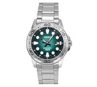 Casio MTD-140D-3AVDF - Men's Watch Standard Analogue, Green Dial, Stainless Steel, WR 100M, Steel Bracelet, Date