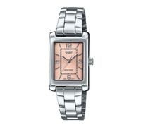 Casio LTP-1234DD-4A Women's Rectangular Standard Classic Stainless Steel Pink Dial Dress Watch, pink