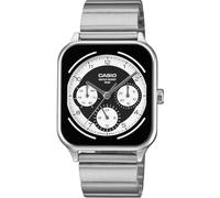 Casio Standard Round Rectangle, 24-Hour Display, Multi-Function, Analog Men's Watch, Overseas Model, Black & White MTP-M307D-1BV, Bracelet Type