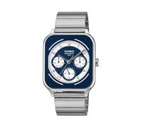 Casio Standard Round Rectangle, 24-Hour Display, Multi-Function, Analog Men's Watch, Overseas Model, Blue & White MTP-M307D-2BVDF, Bracelet Type