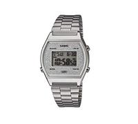 Casio Unisex 35.00mm Quartz Watch with LCD Digital dial and Silver Metal Strap B640WDG-7EF
