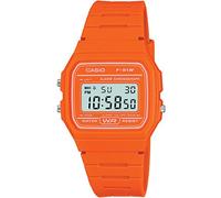 Casio Unisex 37.00mm Quartz Watch with LCD Digital dial and Orange Rubber Strap Strap F-91WC-4A2EF