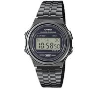 Casio Unisex 38.80mm Quartz Watch with Black Digital dial and Silver Metal Bracelet Strap A171WEGG-1AEF