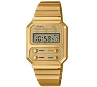 Casio Unisex 40.70mm Quartz Watch with Digital Dial Digital dial and Gold Metal Bracelet Strap A100WEG-9AEF